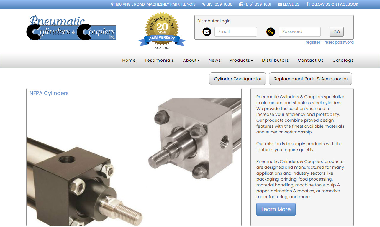 Pneumatic Cylinders & Couplers, Inc. Air Cylinder